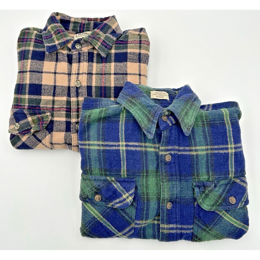 C.E. Schmidt Workwear Shirts Mens M Flannels Plaid Heavyweight Lot Of 2 Shackets
